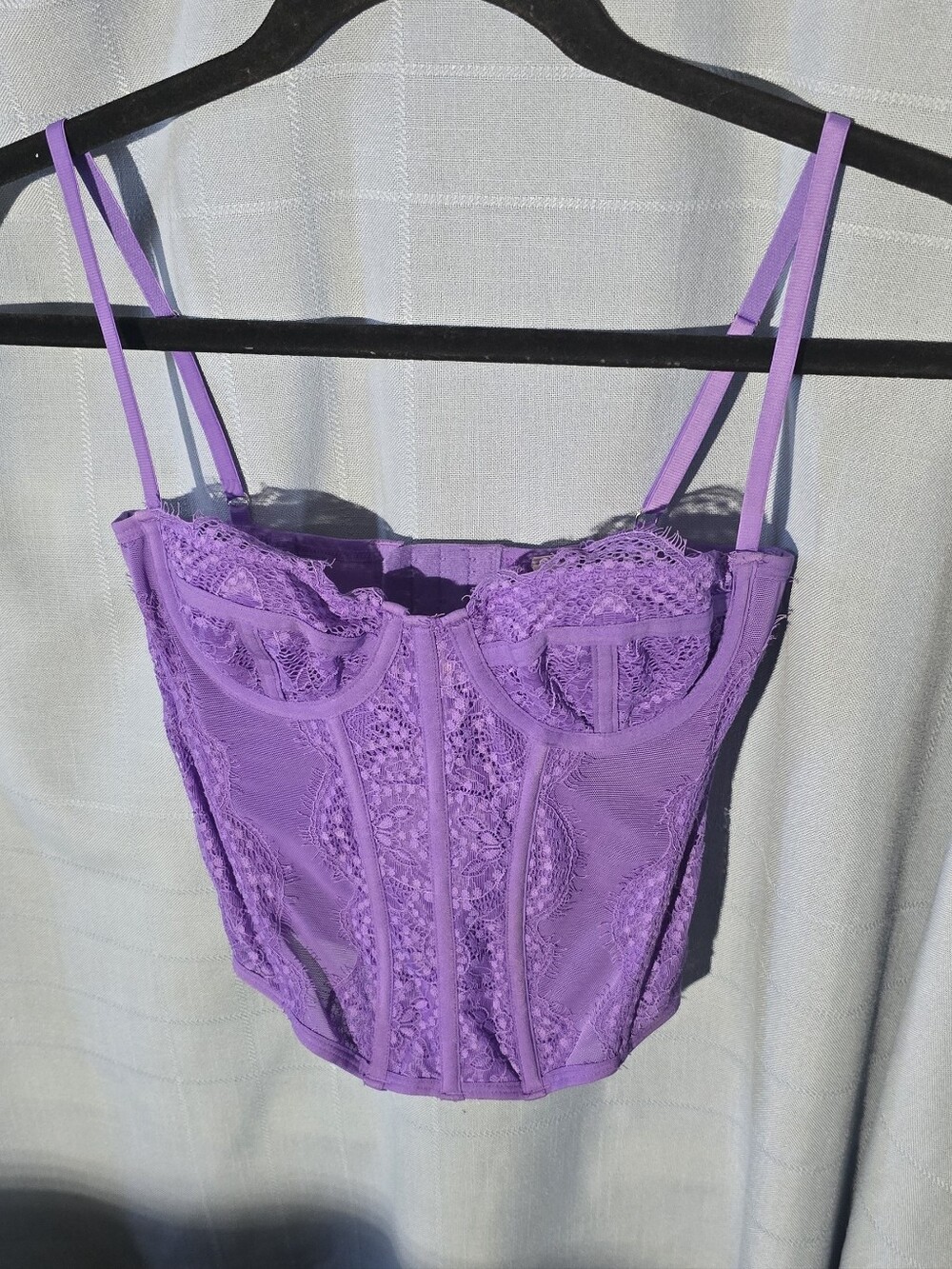 Out From Under Purple Lace Bustier Corset Top